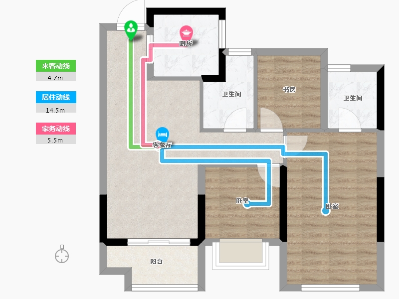 浙江省-杭州市-滨江旭辉万家之星-71.00-户型库-动静线