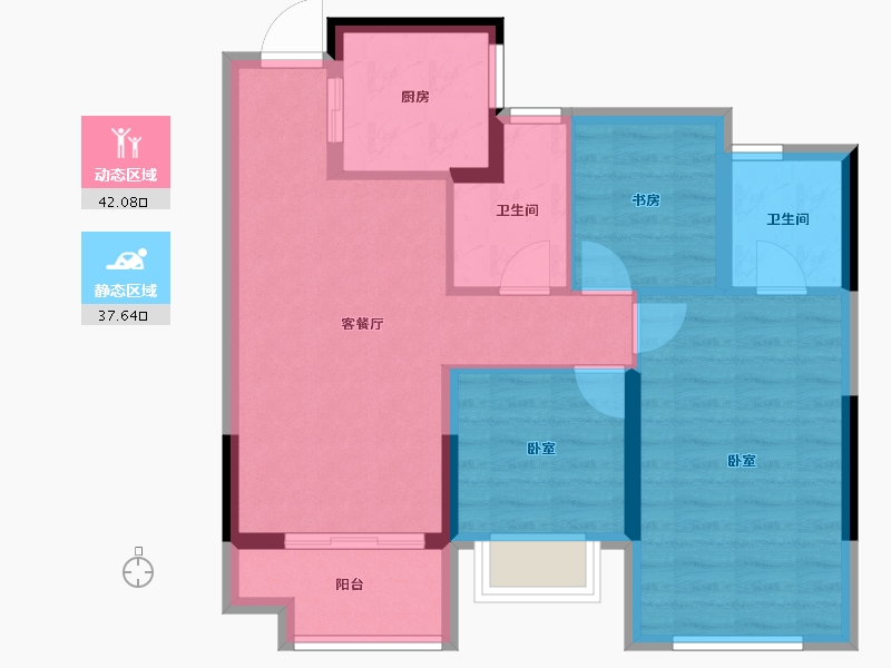 浙江省-杭州市-滨江旭辉万家之星-71.00-户型库-动静分区