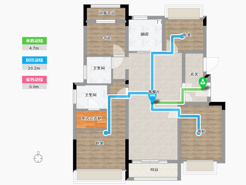 浙江省-湖州市-保利甲第风华府-106.00-户型库-动静线