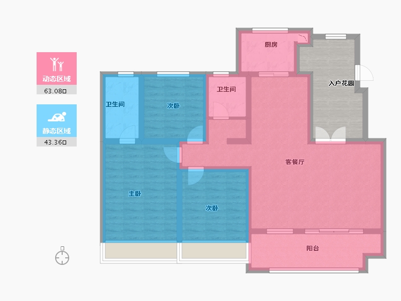 江苏省-徐州市-石榴运河首府-105.00-户型库-动静分区