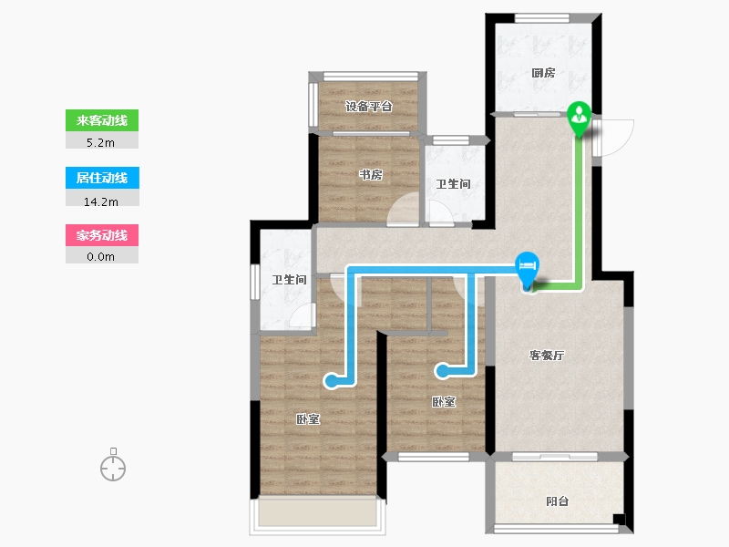 浙江省-金华市-步阳玺御府-94.00-户型库-动静线