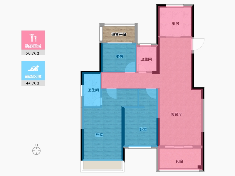 浙江省-金华市-步阳玺御府-94.00-户型库-动静分区