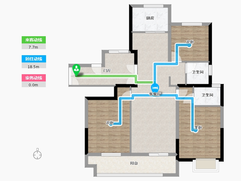 江苏省-南通市-德润天誉　-104.00-户型库-动静线