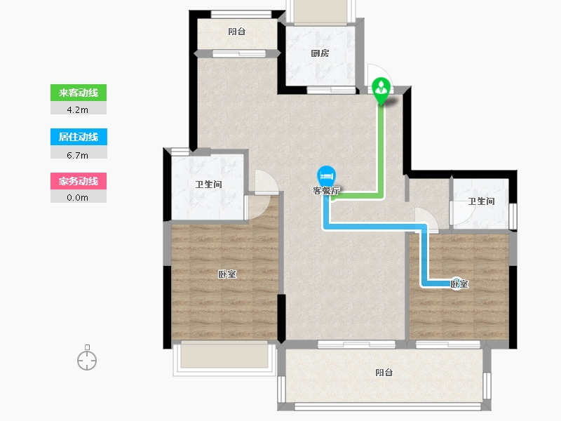 浙江省-杭州市-杭州湾世纪城-87.08-户型库-动静线