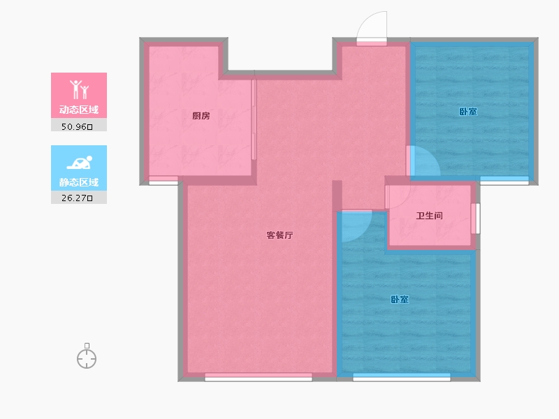 新疆维吾尔自治区-乌鲁木齐市-西山大学城翰岭佳苑-69.00-户型库-动静分区