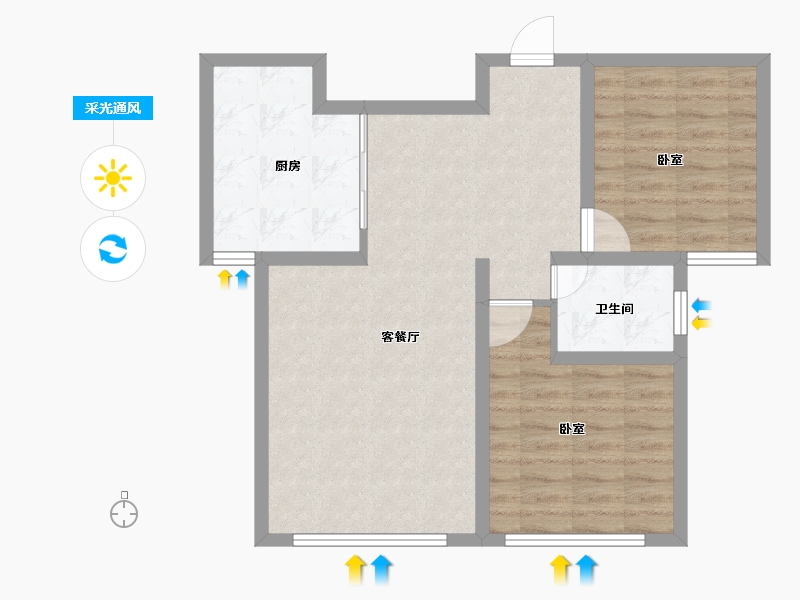 新疆维吾尔自治区-乌鲁木齐市-西山大学城翰岭佳苑-69.00-户型库-采光通风