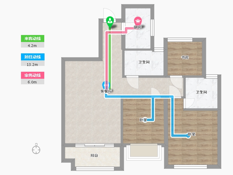 浙江省-杭州市-德信海德公园-68.63-户型库-动静线