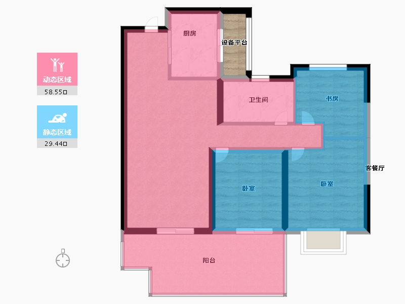 安徽省-亳州市-融创南湖大观-81.72-户型库-动静分区