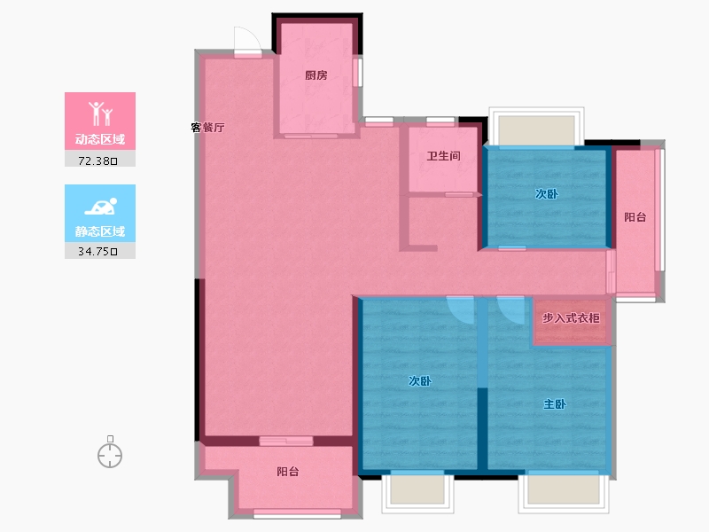 江苏省-淮安市-公园龙湾-95.20-户型库-动静分区