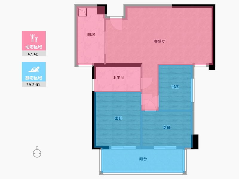 福建省-福州市-富闽时代广场·君座-78.00-户型库-动静分区