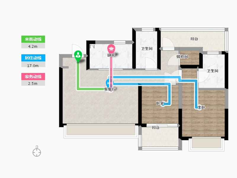 浙江省-宁波市-江汇城-80.00-户型库-动静线