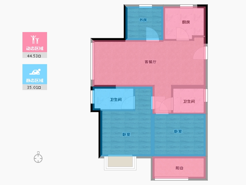 浙江省-嘉兴市-新城中骏·悦隽半岛-70.01-户型库-动静分区