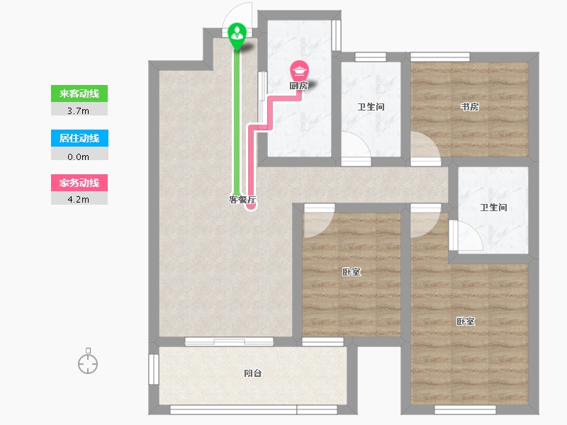 陕西省-渭南市-富平富秦馨苑-77.97-户型库-动静线