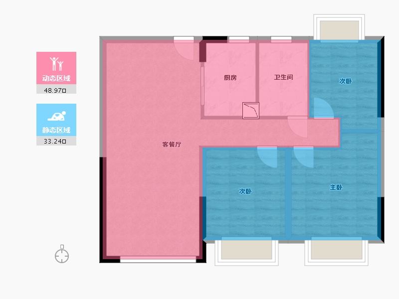 江苏省-南通市-首开紫宸江湾-74.00-户型库-动静分区