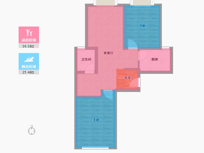 安徽省-黄山市-黄山院子-54.57-户型库-动静分区