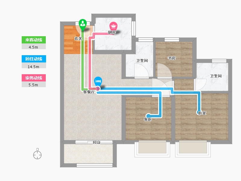 浙江省-嘉兴市-新城中骏·悦隽半岛-70.01-户型库-动静线