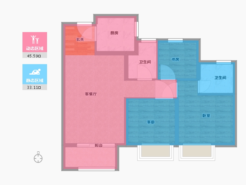 浙江省-嘉兴市-新城中骏·悦隽半岛-70.01-户型库-动静分区