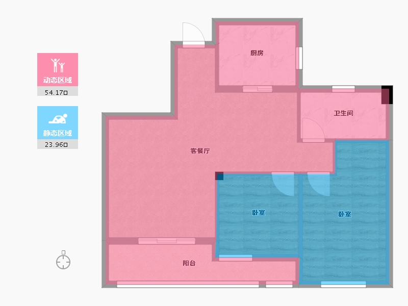 浙江省-宁波市-丹桂花园二期-70.02-户型库-动静分区