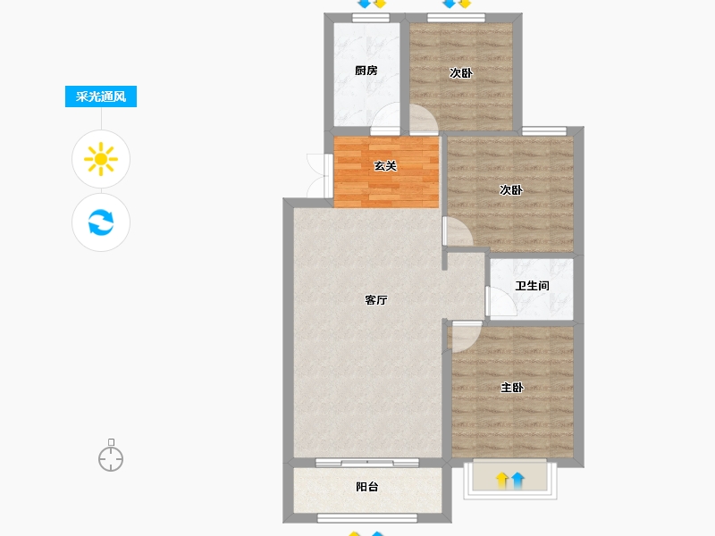 浙江省-杭州市-君豪御园-78.74-户型库-采光通风