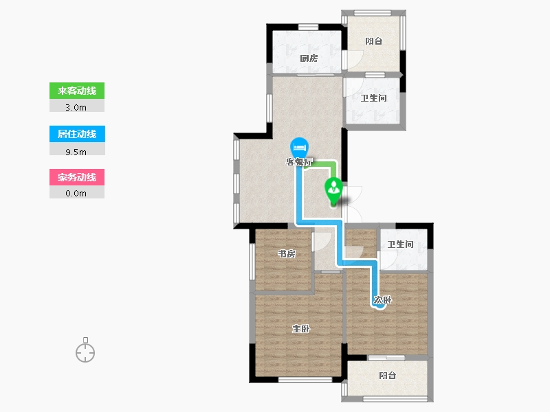 江苏省-淮安市-湖畔首府-90.00-户型库-动静线