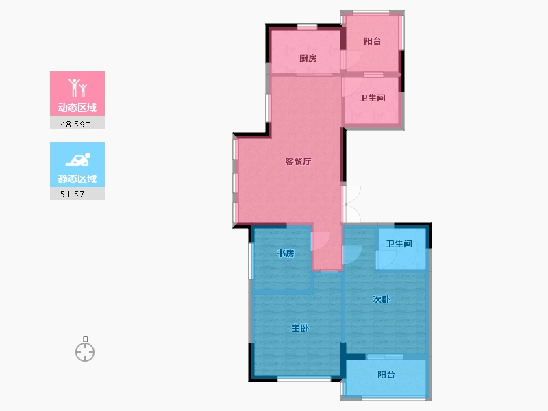 江苏省-淮安市-湖畔首府-90.00-户型库-动静分区