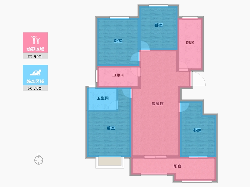 陕西省-宝鸡市-梧桐佳苑-111.00-户型库-动静分区