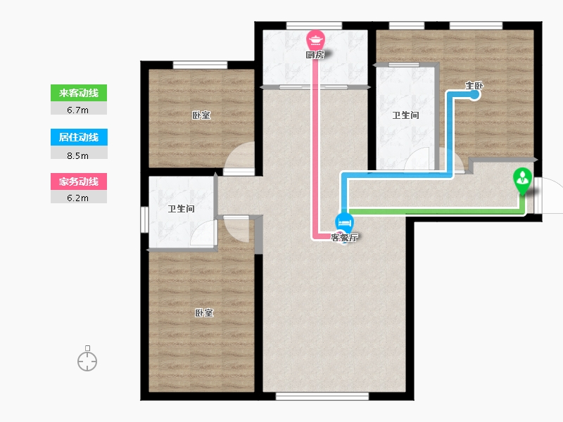 宁夏回族自治区-银川市-香榭丽舍花园-101.38-户型库-动静线