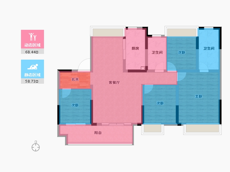 安徽省-滁州市-祥生昌建金麟府-114.00-户型库-动静分区