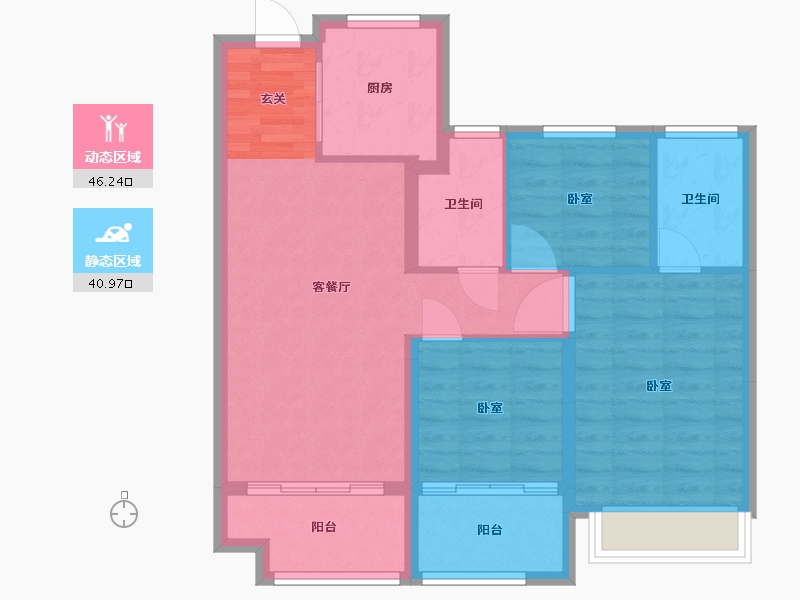 浙江省-嘉兴市-汇景悦湖-78.18-户型库-动静分区