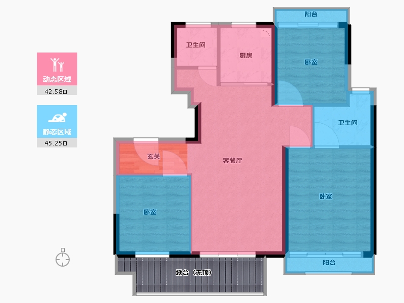 江苏省-苏州市-文锦云庭-88.00-户型库-动静分区