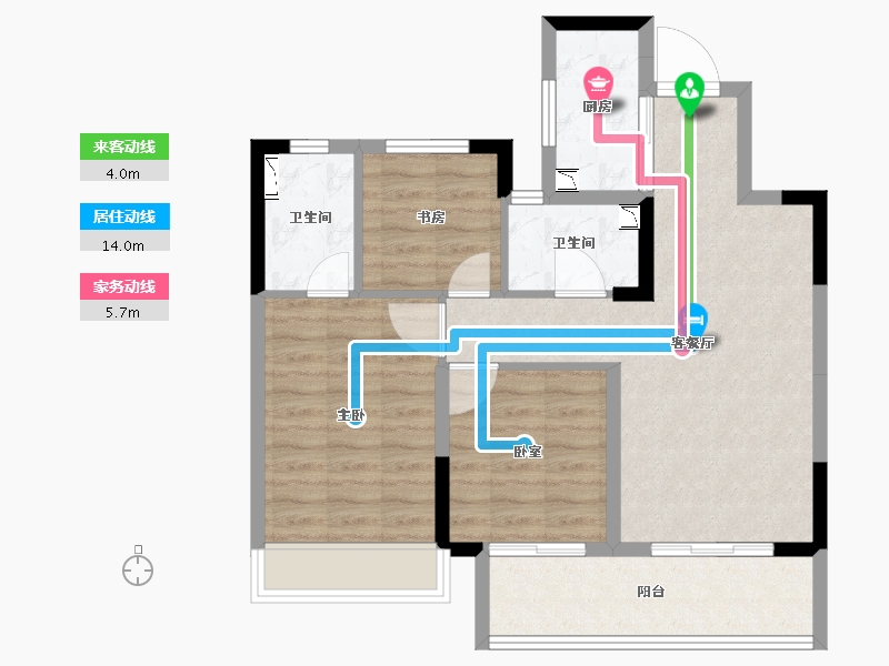 浙江省-嘉兴市-金地碧桂园风华四海-76.16-户型库-动静线