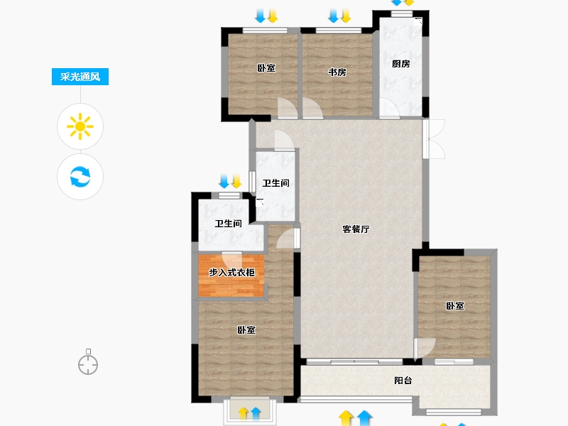 浙江省-湖州市-湖州恒大悦龙台-116.00-户型库-采光通风