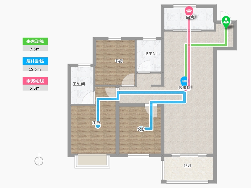 江苏省-徐州市-睢宁东城名郡-102.01-户型库-动静线