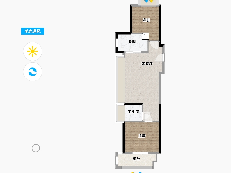 江苏省-南通市-万科海上明月-64.00-户型库-采光通风