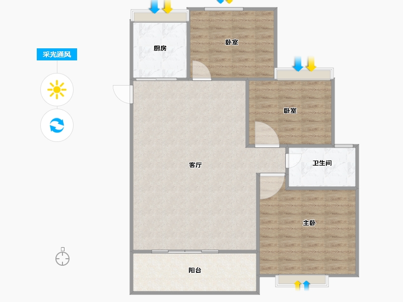 安徽省-池州市-云珠海棠湾-90.71-户型库-采光通风