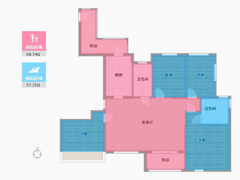 浙江省-温州市-华盟华瑞府-113.30-户型库-动静分区