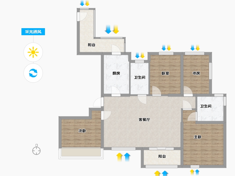 浙江省-温州市-华盟华瑞府-113.30-户型库-采光通风