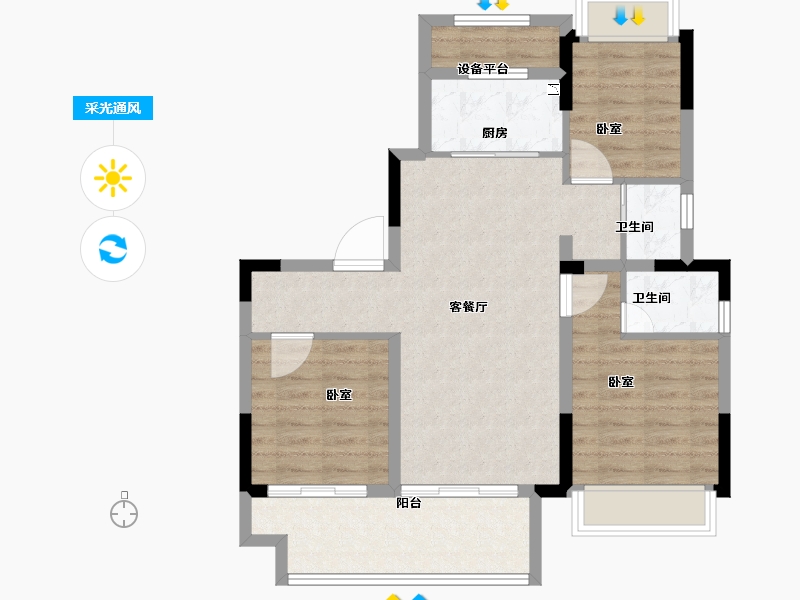 浙江省-金华市-浩创悦府-79.00-户型库-采光通风