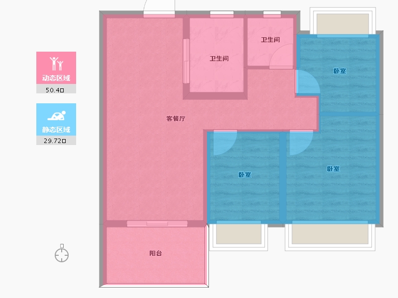 江苏省-南京市-雅居乐汇港城-72.00-户型库-动静分区