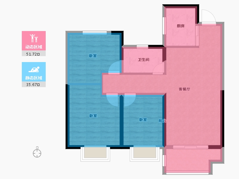 安徽省-淮南市-三巽·文华东郡-78.00-户型库-动静分区