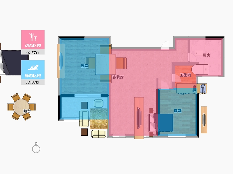 江苏省-盐城市-港海明珠-66.97-户型库-动静分区