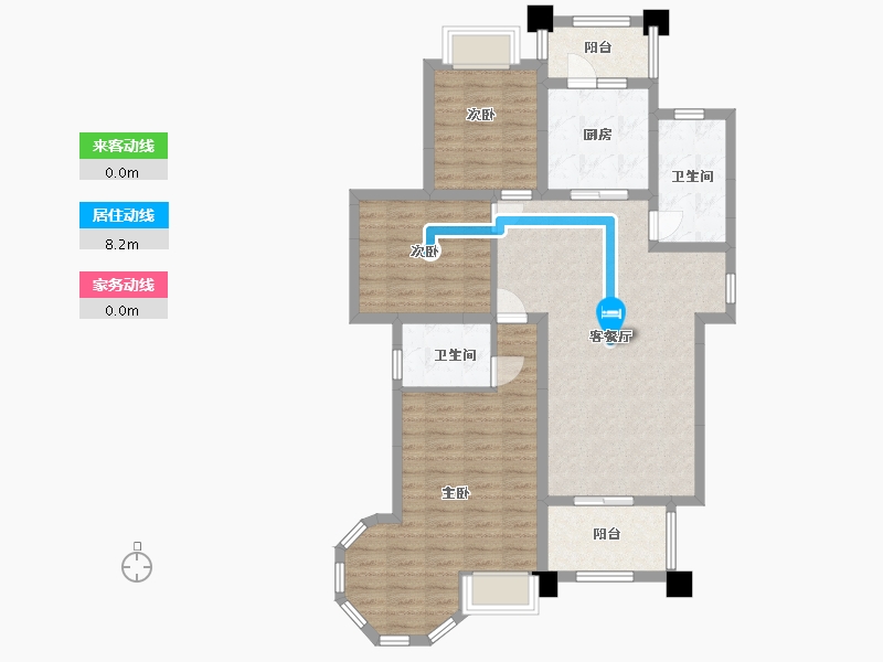 江苏省-淮安市-御景天成花苑-95.56-户型库-动静线