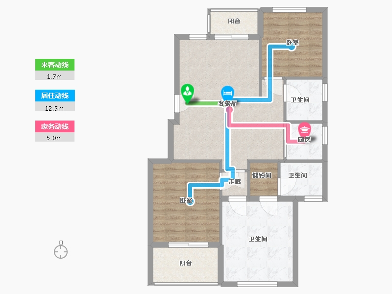 浙江省-温州市-楠溪云岚-81.00-户型库-动静线