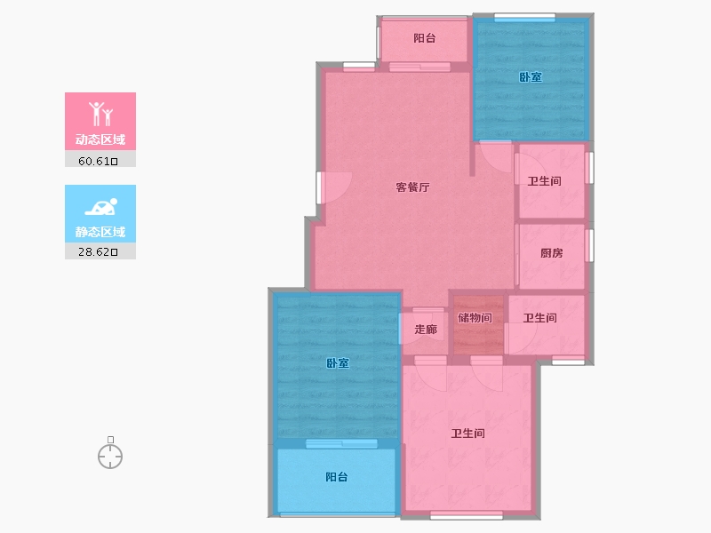 浙江省-温州市-楠溪云岚-81.00-户型库-动静分区