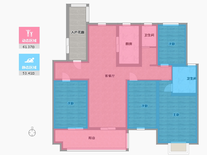 江苏省-淮安市-盱眙御景星城-107.99-户型库-动静分区