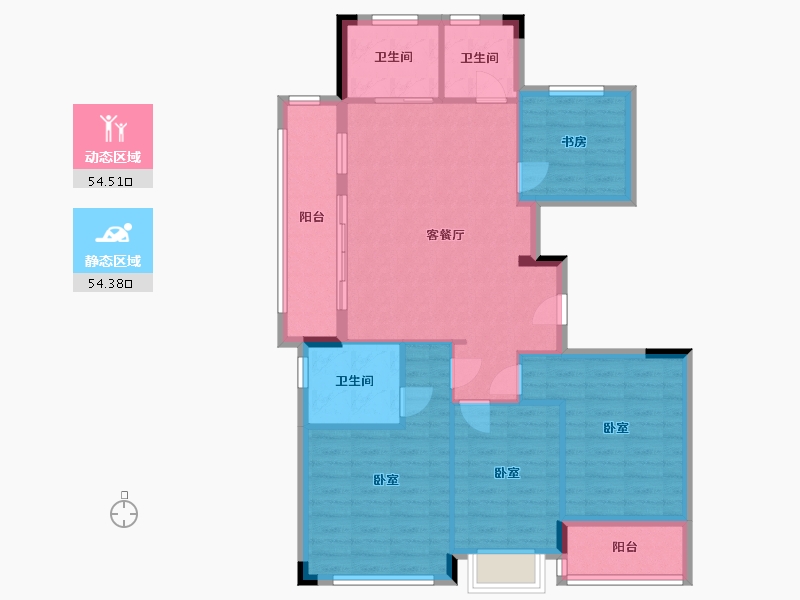 浙江省-宁波市-荣安·涌清府-97.99-户型库-动静分区