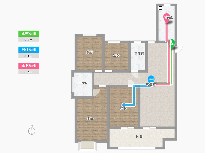 江苏省-淮安市-盱眙御景星城-105.60-户型库-动静线