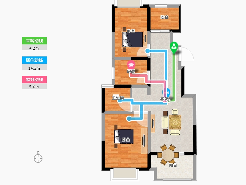 江苏省-扬州市-佳源桂府-77.00-户型库-动静线