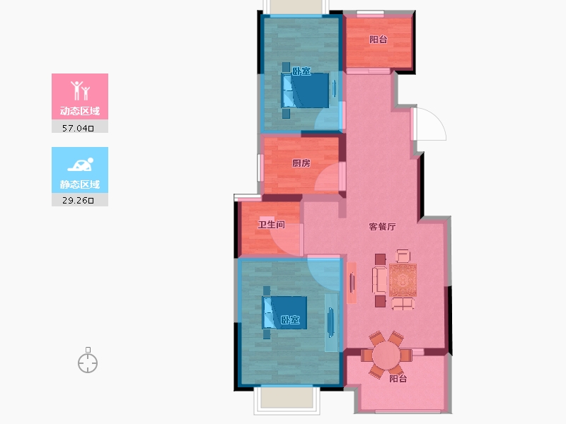 江苏省-扬州市-佳源桂府-77.00-户型库-动静分区