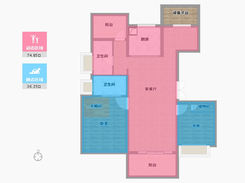 安徽省-合肥市-中国铁建悦湖国际-104.00-户型库-动静分区